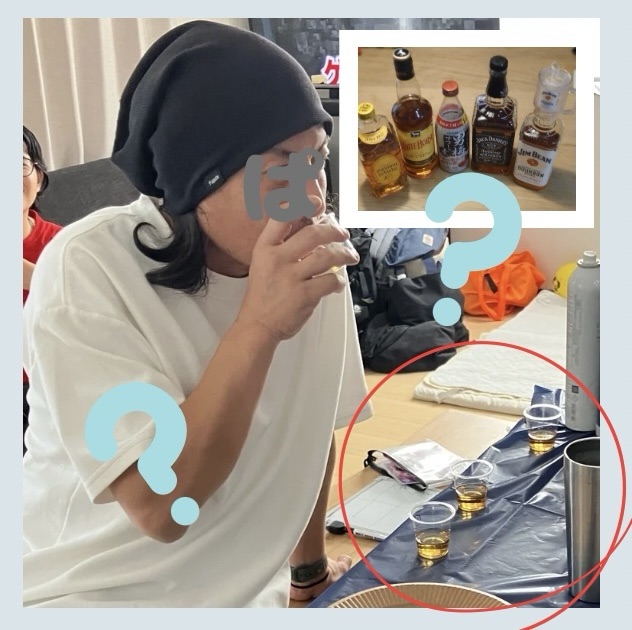 利きウイスキーをしている男性
