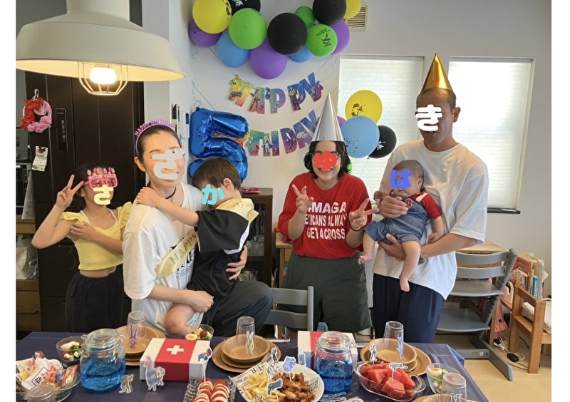 フォートナイトがテーマの誕生日家族写真