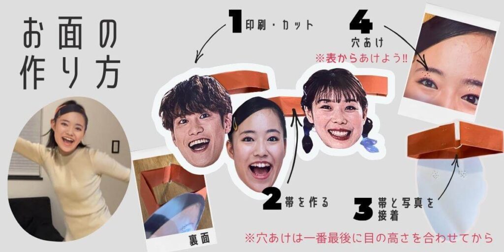 お面の作り方の手順画像
